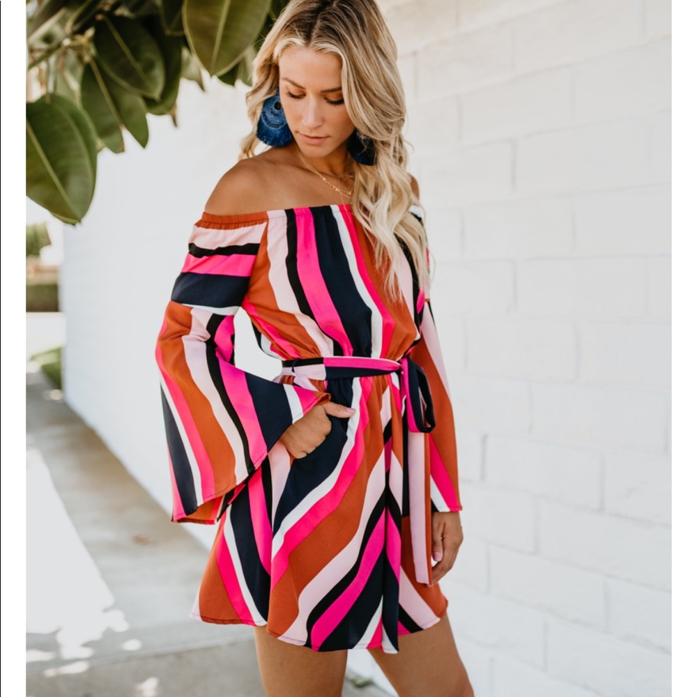 Claremont Pocketed Off The Shoulder Dress